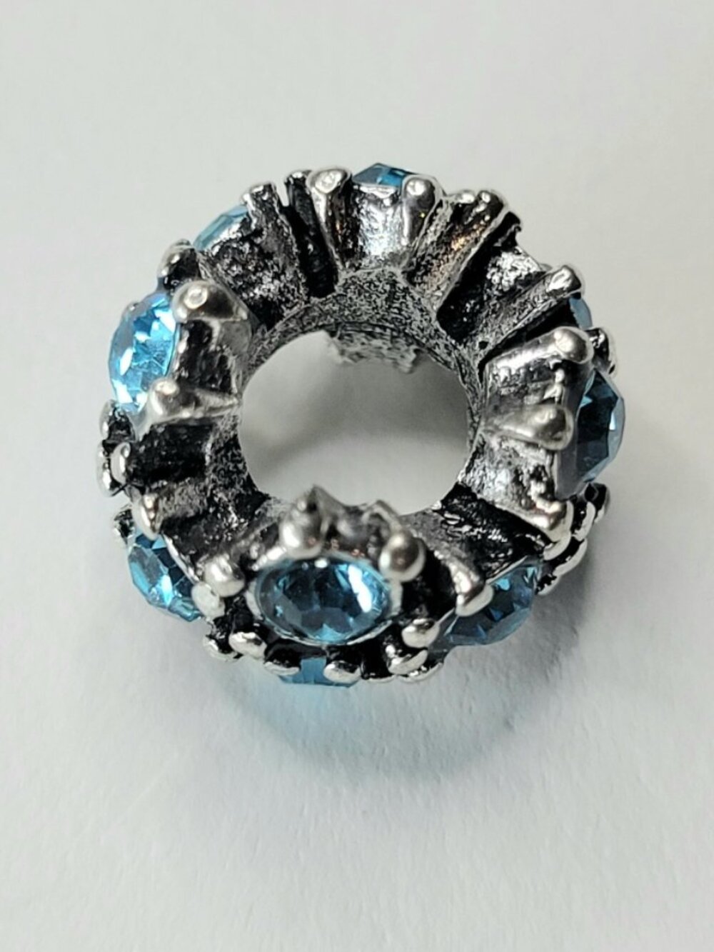 New Stunning For Pandora Bracelet Charm Bead Large Blue Rhinestone Starburst - Picture 4 of 6